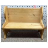 Small wooden doll bench