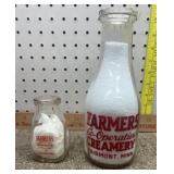 2- Fairmont MN Farmers Co-Op creamery bottles