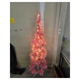 6' Pre-Lit Pink Christmas Tree