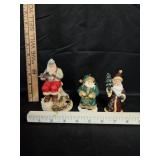 (3) Santa Figurines