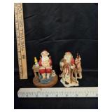 (2) Resin Santa Figurines