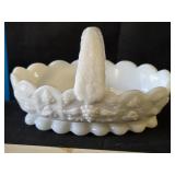 VTG Westmoreland Milk Glass Dish w/ Split Handle