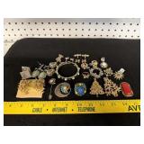 Vintage Costume Jewelry, Brooch Pins, Earrings