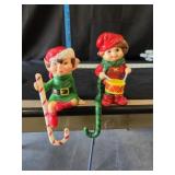 VTG Christmas Shelf Sitter Stocking Hangers