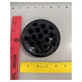 Vtg Black Glass Flower Frog