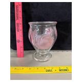 Teleflora French Crystal Art Glass Vase Pink