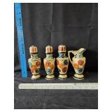 VTG Ceramic Set Japanese Lusterware Shakers &