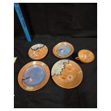 Vintage Japanese Lusterware Teacup & Plates