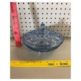 Vtg Indiana Glass Windsor Blue Lidded Bowl