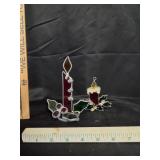 Stained Glass Christmas Decor 'Candle Sticks'