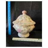 VTG Chinoiserie Ginger Jar Urn w/ Lions Heads