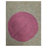 Handmade Crocheted Round Rug 'Burgundy'