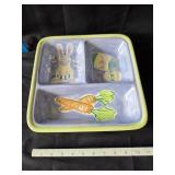 Ceramic Easter Square Divided Platter 2'x 11'x11'