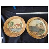 (2) Ceramic Hand-Painted Plates