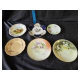 (6) Porcelain Plates- Floral & Bird Patterns