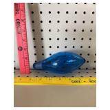 Vtg Blenko Blue Glass Bottle Decanter Stopper