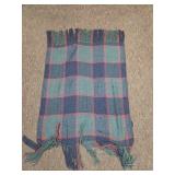 Vintage Fringed Plaid Scarf 54'x38'