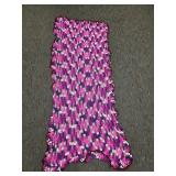 Purple Handmade Crocheted Afghan 63'x29'