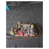 VTG Floral Sequin Kiss Lock Bag
