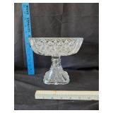 Clear Cut Glass Compote