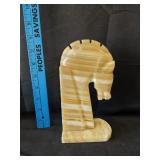 VTG Hand-Carved Stone Bookend Horse Head