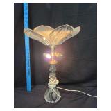 18' French Art Deco Crystal & Brass Lamp