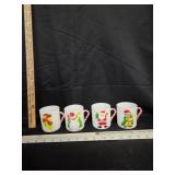 1985 Sterling House Plastic Christmas Mugs