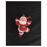 Vintage Flocked Santa Claus Ornament