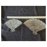 (2) Clear Cut Glass Fan Shaped Candy Dishes