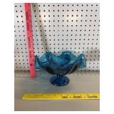 MCM Viking Glass Blunique Blue 6 Petal Compote