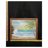 Framed Beach Scene Print By T.A. Fields 1995