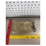 Vtg Gold Metal Mesh Purse w/ Chain Strap