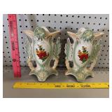 Vtg Pair of Brazilian Lusterware Vases