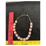 Vtg Rose Pink Thermoset Link Necklace