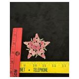Vtg Pink Rose Brooch Pin