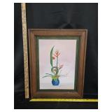 Painting Ikebana-Style Floral Arrangement