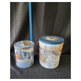 (2) Metal Christmas Tins