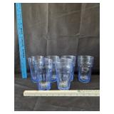(6) Clear Blue Glass Tumblers
