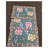 (3) VTG Floral Placemats 12'x19'