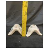 (2) VTG Hull Pottery Candle Holder Hand-Painted