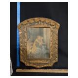 Antique Lithograph 3D Gutta-Percha Frame