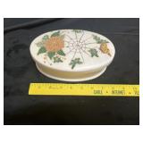 VTG Ceramic Velvet Lined Trinket Box