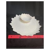 VTG White Ceramic Serving Platter with Bowl