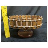 VTG Spanish Studded Wood Tray/Nut Bowl