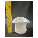 VTG Fenton White Milk Glass Top Hat Vase
