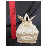 VTG Cream Bisque Porcelain Trinket Box