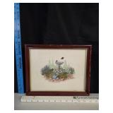 VTG Country Garden Framed CrossStitch
