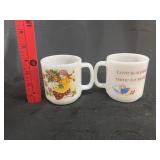 (2) VTG Glasbake Milk Mugs ï¿½Love is Another name