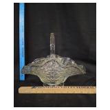 VTG Clear Glass Ruffed Edge Basket 'Thousand Eyes'
