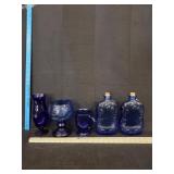 Cobalt Blue Glass- Decanters, Mug, Vase